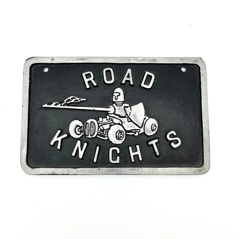 Rare Vintage Road Knights Cast Aluminum‎ Plaque Automotive Garage Decor Car Club